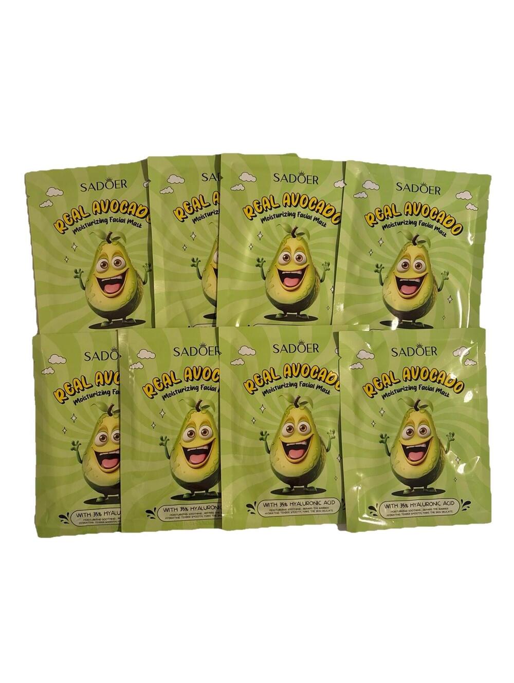 SADOER Real Avocado Facial Mask Set Hydrating Moisturizing Skincare Lot 8